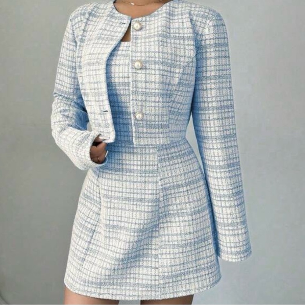 Baby blue tweed set - Picture 4 of 5